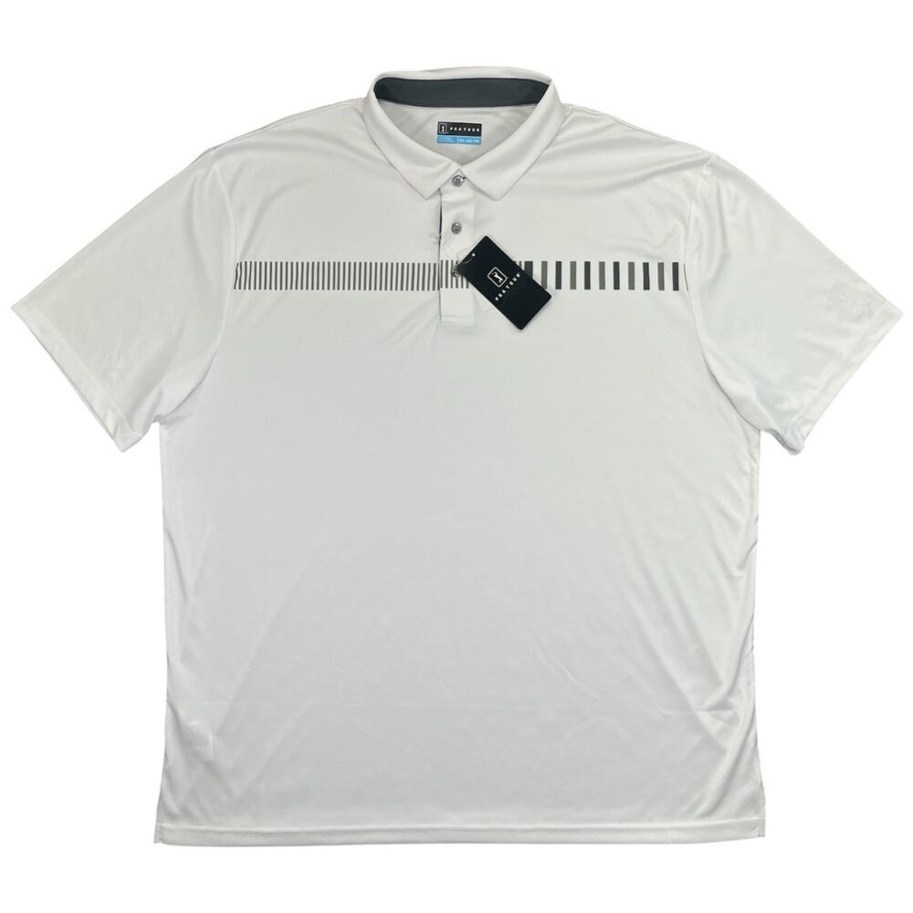 PGA TOUR Men’s XXL NWT Performance Golf Polo Bright White Grey UPF50